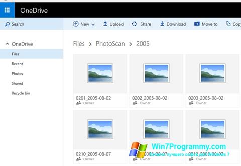 Скриншот программы OneDrive для Windows 7