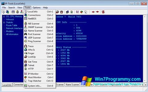 Скриншот программы IP Tools для Windows 7