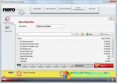 Скриншот программы Nero StartSmart для Windows 7