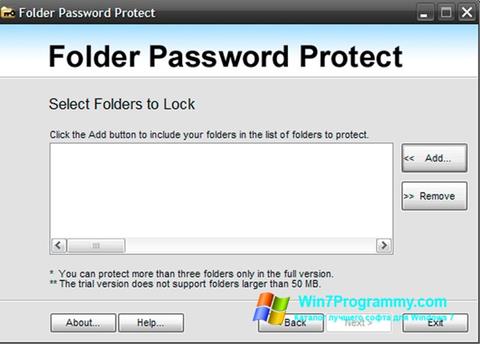 Скриншот программы Password Protect USB для Windows 7