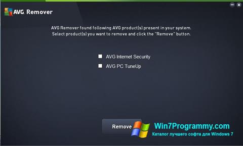 Скриншот программы AVG Remover для Windows 7