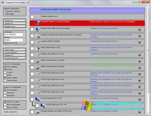 Скриншот программы Snappy Driver Installer для Windows 7