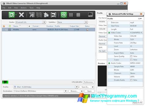 Скриншот программы Xilisoft Video Converter для Windows 7