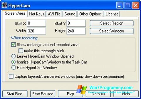 Скриншот программы HyperCam для Windows 7