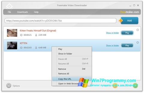 Скриншот программы Freemake Video Downloader для Windows 7